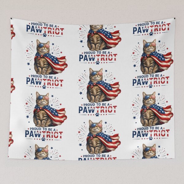 Item preview, Proud To Be A Pawtriot Cat – Patriotic USA Cat 4th of July Graphic designed and sold by Bettybee00.