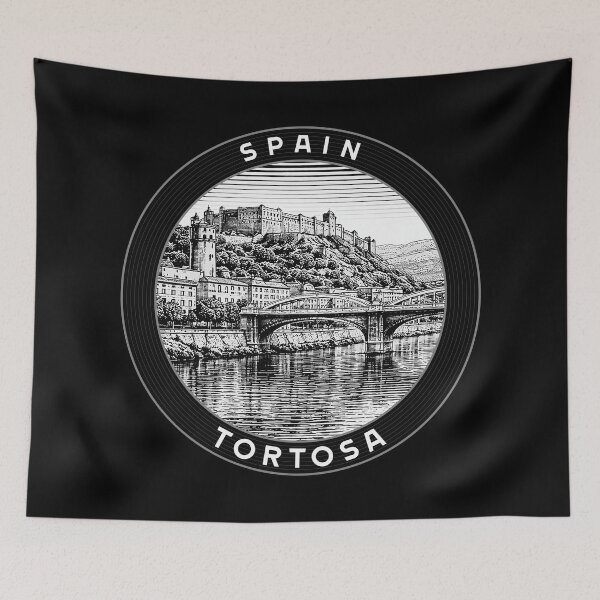 Item preview, Tortosa Spain Linocut Style  designed and sold by Thistle-TShop.