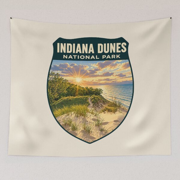 Item preview, Indiana Dunes National Park Retro Lakeshore designed and sold by Gideon Emmerich.