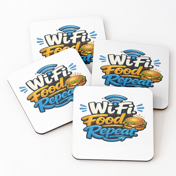 Item preview, WiFi Food Repeat-Typography Design designed and sold by HorizonTrail.