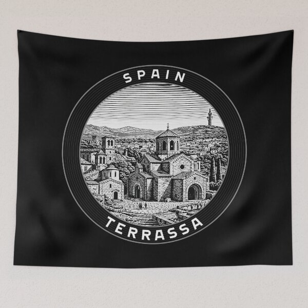 Item preview, Terrassa Spain Linocut Style  designed and sold by Thistle-TShop.