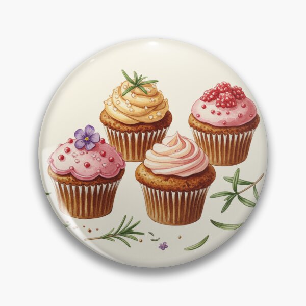 Item preview, Delicious Botanical Cupcakes Watercolor Art designed and sold by Pasteltone.