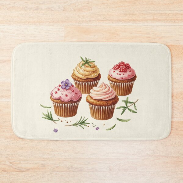 Item preview, Delicious Botanical Cupcakes Watercolor Art designed and sold by Pasteltone.