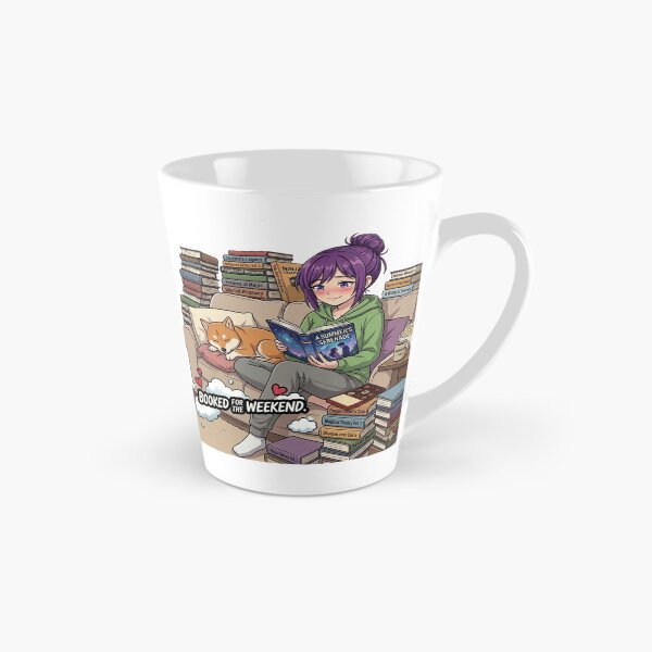 Item preview, Booked For The Weekend - Funny Bookworm & Shiba Inu designed and sold by DailyStruggleCo.
