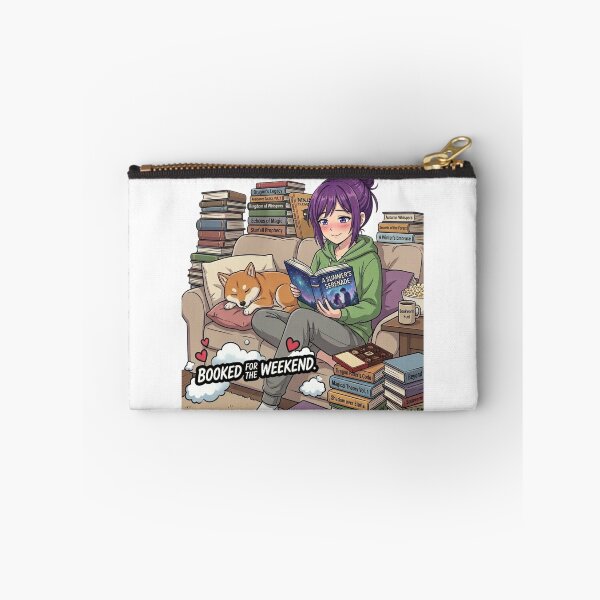Item preview, Booked For The Weekend - Funny Bookworm & Shiba Inu designed and sold by DailyStruggleCo.