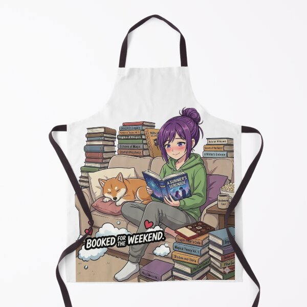 Item preview, Booked For The Weekend - Funny Bookworm & Shiba Inu designed and sold by DailyStruggleCo.