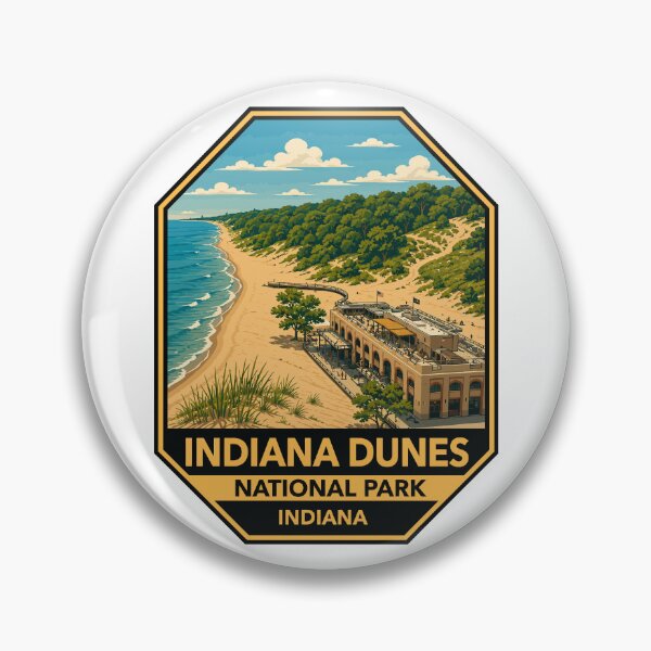 Item preview, Indiana Dunes National Park Retro Lakeshore designed and sold by Gideon Emmerich.