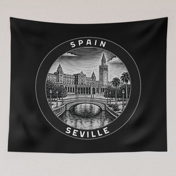 Item preview, Seville Spain Linocut Style  designed and sold by Thistle-TShop.