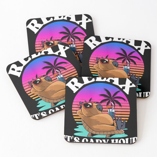Item preview, Mens Relax It’s Capy Hour Retro Sunset Funny Capybara Chilling designed and sold by Littermin.