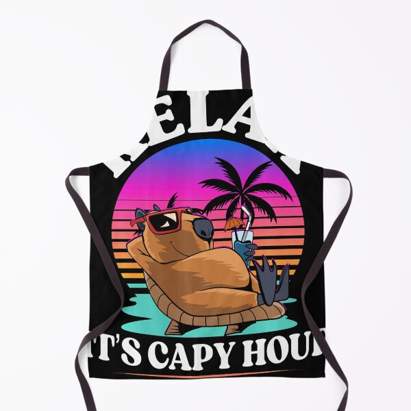 Item preview, Mens Relax It’s Capy Hour Retro Sunset Funny Capybara Chilling designed and sold by Littermin.