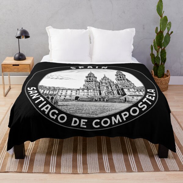 Item preview, Santiago de Compostela Spain Linocut Style  designed and sold by Thistle-TShop.