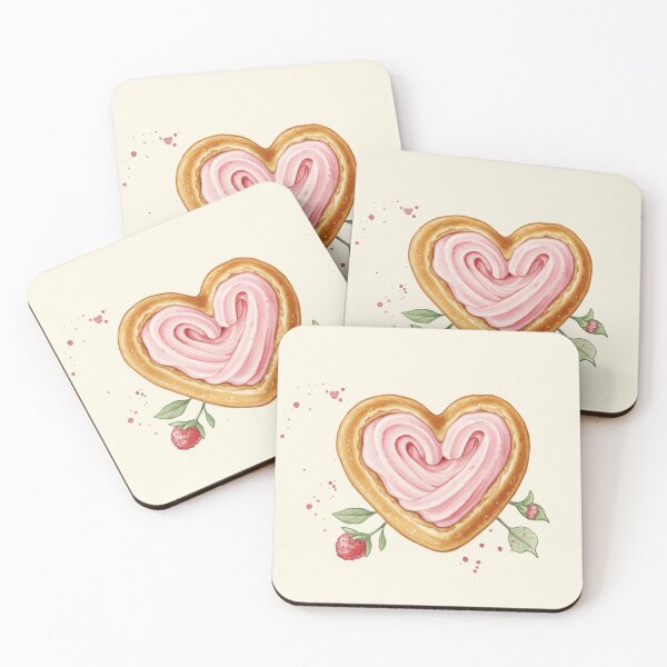 Item preview, Sweet Heart-Shaped Strawberry Cookie designed and sold by Pasteltone.