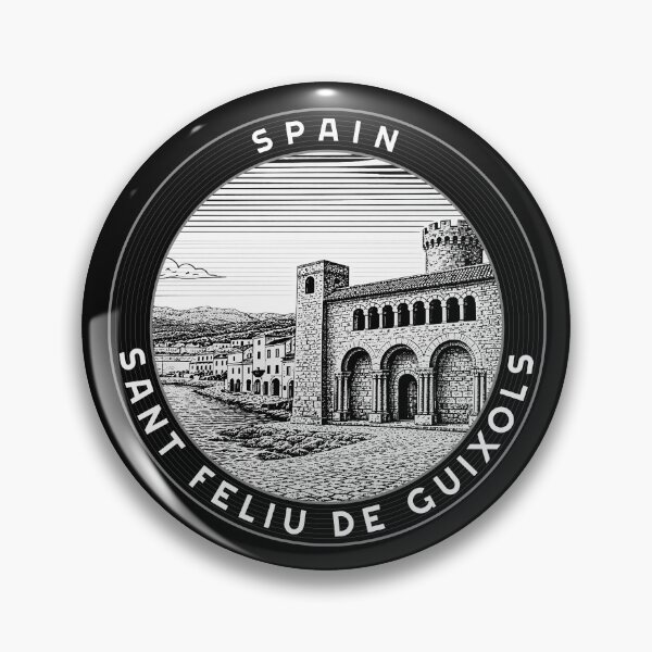 Item preview, Sant Feliu de Guixols Spain Linocut Style  designed and sold by Thistle-TShop.