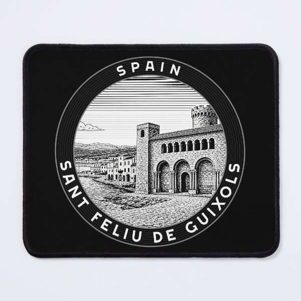 Artikelvorschau, Sant Feliu de Guixols Spanien Linolschnitt-Stil entworfen und verkauft von Thistle-TShop.