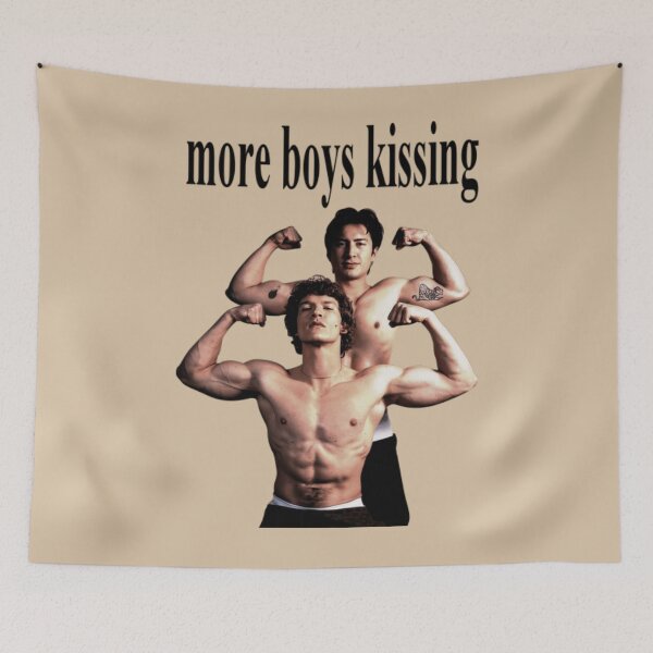 Item preview, More Boys Kissing Queer Hockey Romance Throw Blanket designed and sold by ZWITABLDIYA.