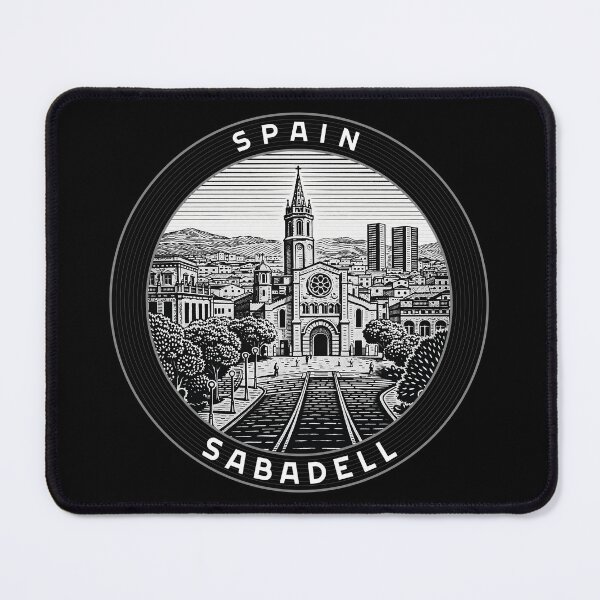 Item preview, Sabadell Spain Linocut Style designed and sold by Thistle-TShop.