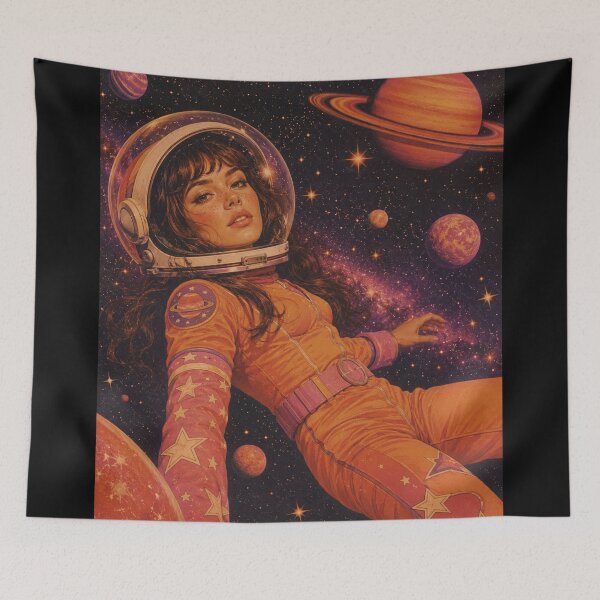 Item preview, Retro Space Girl Aesthetic | Cosmic Astronaut Dreamscape Art designed and sold by irfanshikh.
