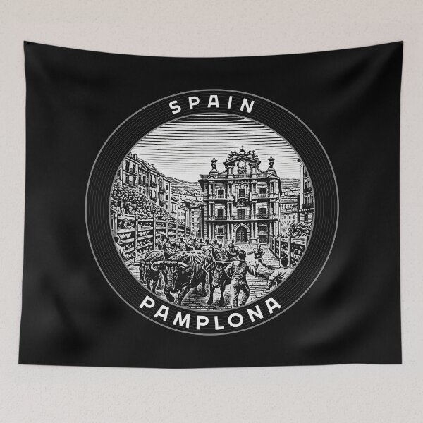 Item preview, Pamplona Spain Linocut Style  designed and sold by Thistle-TShop.
