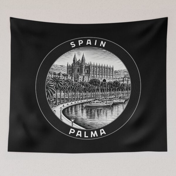 Item preview, Palma Spain Linocut Style  designed and sold by Thistle-TShop.