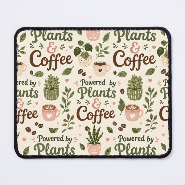 Item preview, Powered by Plants & Coffee Pattern designed and sold by StickyGuys.