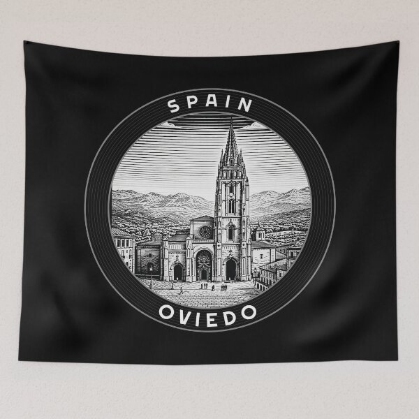 Item preview, Oviedo Spain Linocut Style  designed and sold by Thistle-TShop.