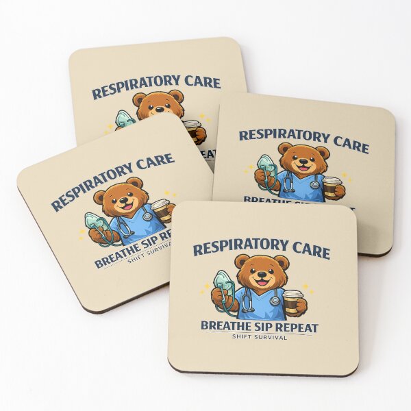 Item preview, Funny Bear Respiratory Therapist Sticker – Respiratory Care Breathe Sip Repeat Shift Survival Cute RT Mascot Gift designed and sold by ClinicalHubs.