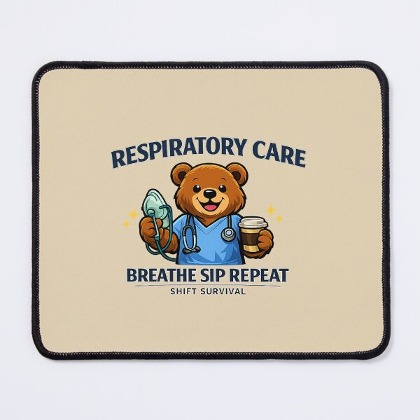 Item preview, Funny Bear Respiratory Therapist Sticker – Respiratory Care Breathe Sip Repeat Shift Survival Cute RT Mascot Gift designed and sold by ClinicalHubs.
