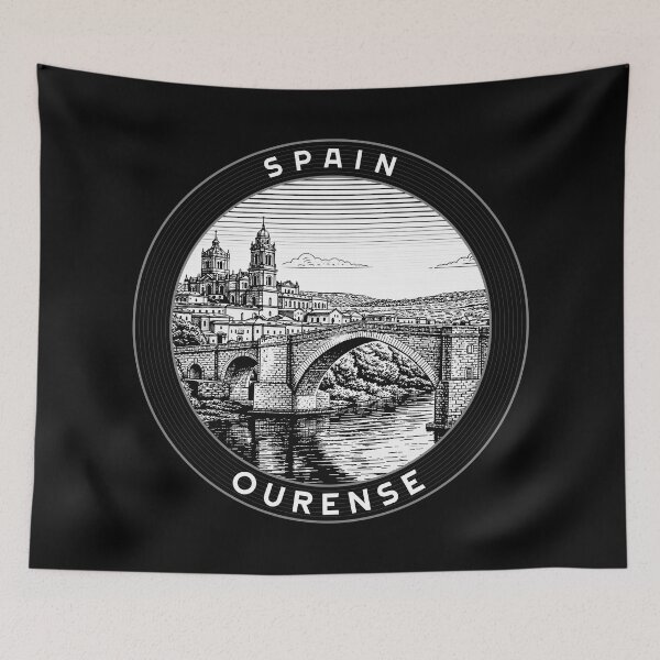 Item preview, Ourense Spain Linocut Style  designed and sold by Thistle-TShop.