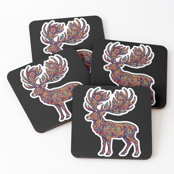 Item preview, Colorful Geometric Deer Sticker | Psychedelic Stag Art Design designed and sold by Bhaskar Digital Art.