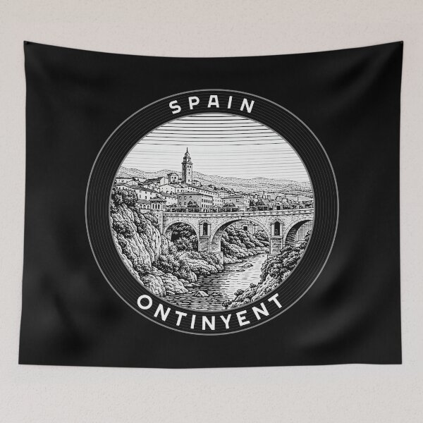 Item preview, Ontinyent Spain Linocut Style  designed and sold by Thistle-TShop.