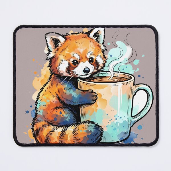 Item preview, Cozy Red Panda Watercolor Coffee designed and sold by ArtdesignsA.