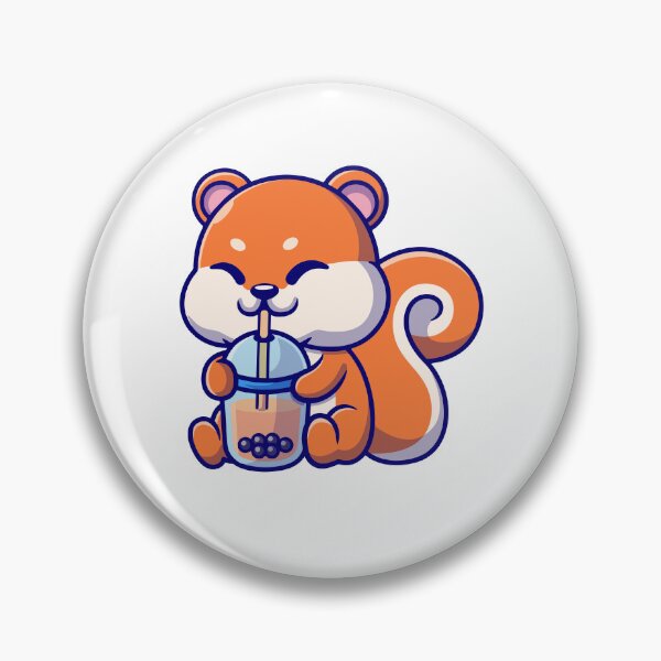 Item preview, Cute Squirrel Drinking Bubble Boba Tea Cartoon designed and sold by Shichiro	 ilang.