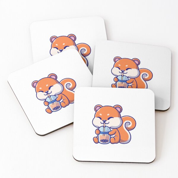 Item preview, Cute Squirrel Drinking Bubble Boba Tea Cartoon designed and sold by Shichiro	 ilang.