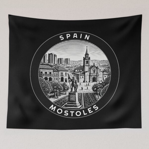 Item preview, Mostoles Spain Linocut Style  designed and sold by Thistle-TShop.