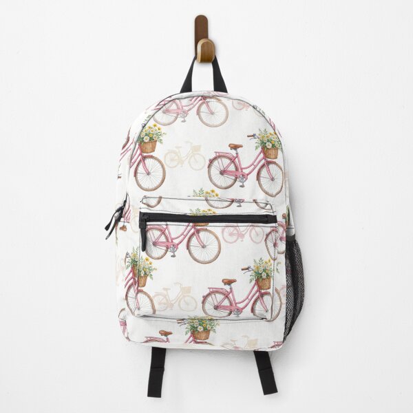 Artikelvorschau, Aquarell-Vintage-Fahrradmuster – Niedliches Fahrrad im Cottagecore-Blumenmuster entworfen und verkauft von FlatInkStudio.