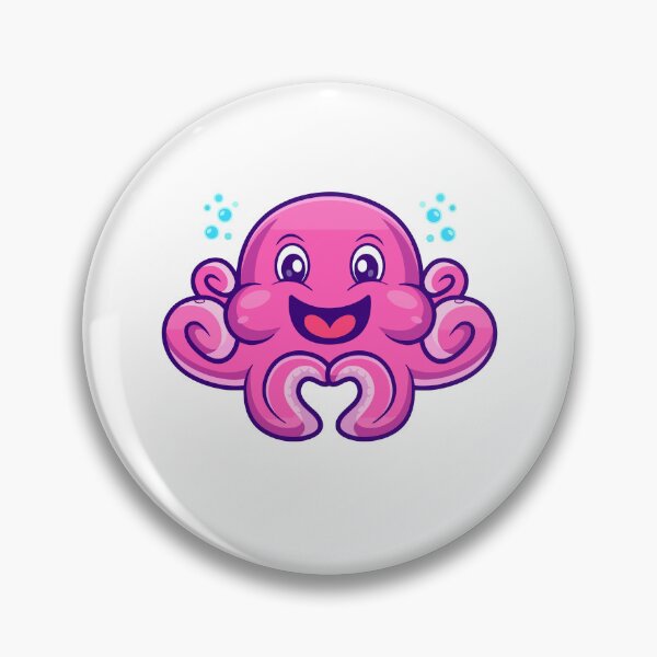 Item preview, Cute Pink Octopus Making Heart Shape Cartoon designed and sold by Shichiro	 ilang.