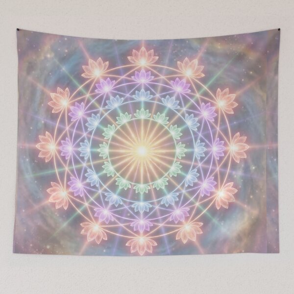 Item preview, Rainbow Lotus Mandala in Cosmic Nebula designed and sold by higgins5.