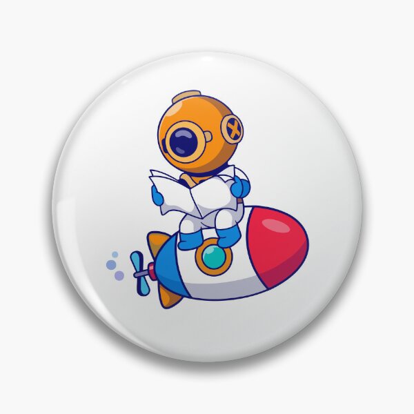Item preview, Cute Astronaut Diver Riding Submarine Rocket Cartoon designed and sold by Shichiro	 ilang.