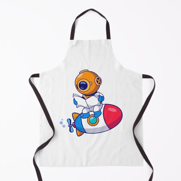 Item preview, Cute Astronaut Diver Riding Submarine Rocket Cartoon designed and sold by Shichiro ilang.