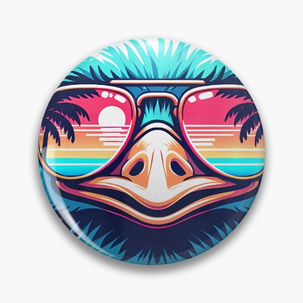 Item preview, Emu on Tropical Beach Vacation at Sunset Funny Animals designed and sold by Littermin.