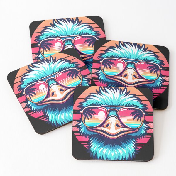 Item preview, Emu on Tropical Beach Vacation at Sunset Funny Animals designed and sold by Littermin.