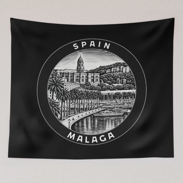 Item preview, Malaga Spain Linocut Style  designed and sold by Thistle-TShop.