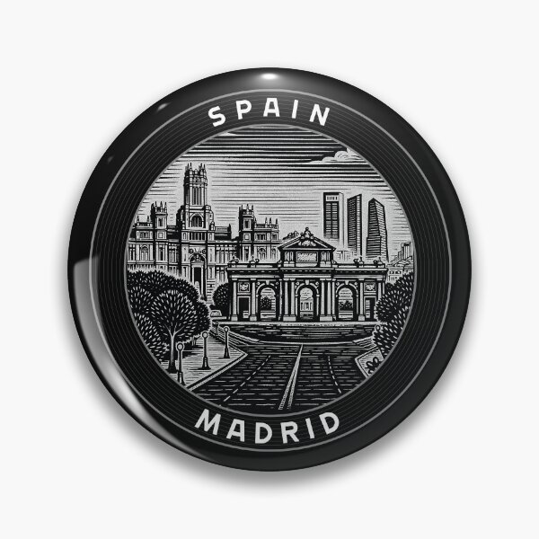 Item preview, Madrid Spain Linocut Style  designed and sold by Thistle-TShop.