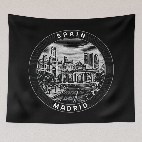Item preview, Madrid Spain Linocut Style  designed and sold by Thistle-TShop.