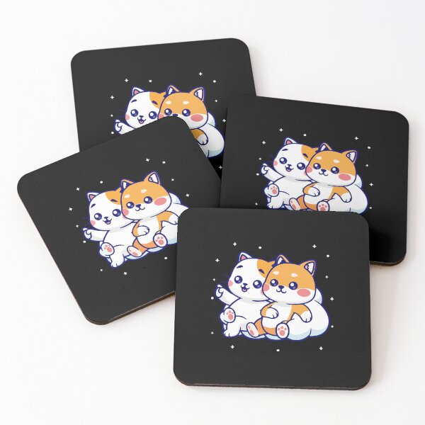 Item preview, Cute Cat And Shiba Inu Best Friends In Space designed and sold by Shichiro	 ilang.