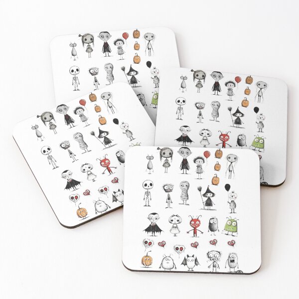 Item preview, Cute Creepy Halloween Characters Tim Burton Style Gothic Cartoon designed and sold by gokhanuzen.