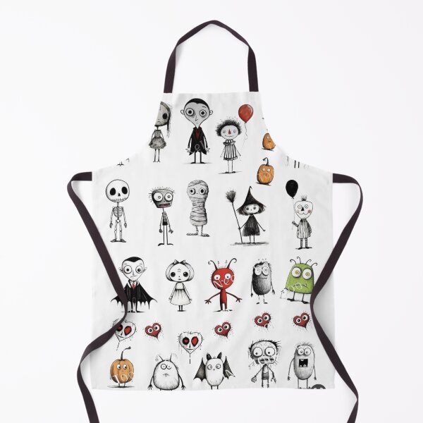Item preview, Cute Creepy Halloween Characters Tim Burton Style Gothic Cartoon designed and sold by gokhanuzen.