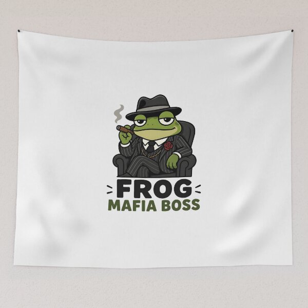 Item preview, Frog Mafia Boss Funny Mobster Frog Cartoon Meme designed and sold by vecart34.
