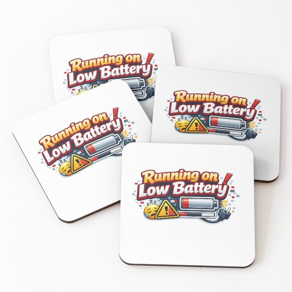 Item preview, Running on Low Battery Sticker designed and sold by BrightMindPrint.
