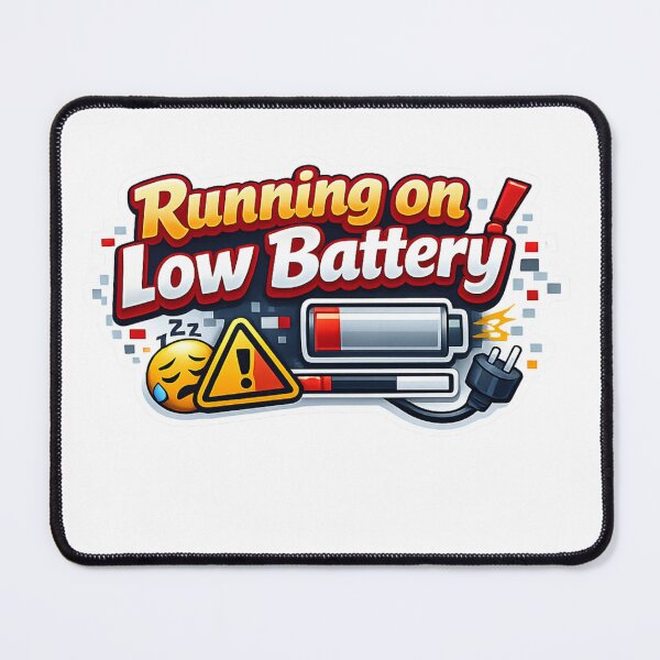 Item preview, Running on Low Battery Sticker designed and sold by BrightMindPrint.